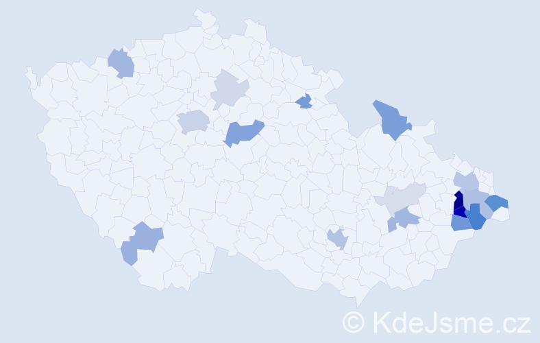 Příjmení: 'Stiborková', počet výskytů 51 v celé ČR