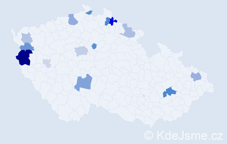 Příjmení: 'Pavličková', počet výskytů 34 v celé ČR