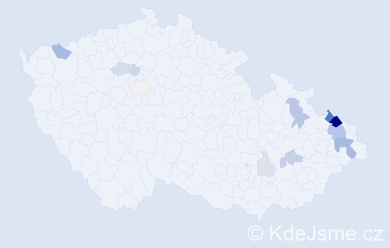 Příjmení: 'Bedrunková', počet výskytů 51 v celé ČR