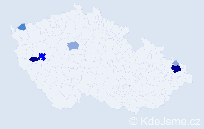 Příjmení: 'Procáková', počet výskytů 18 v celé ČR