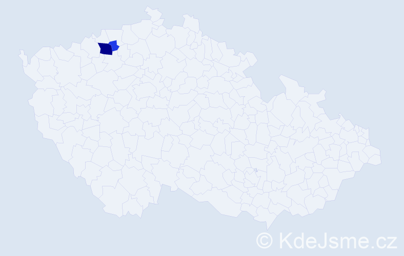 Příjmení: 'Ickert', počet výskytů 6 v celé ČR