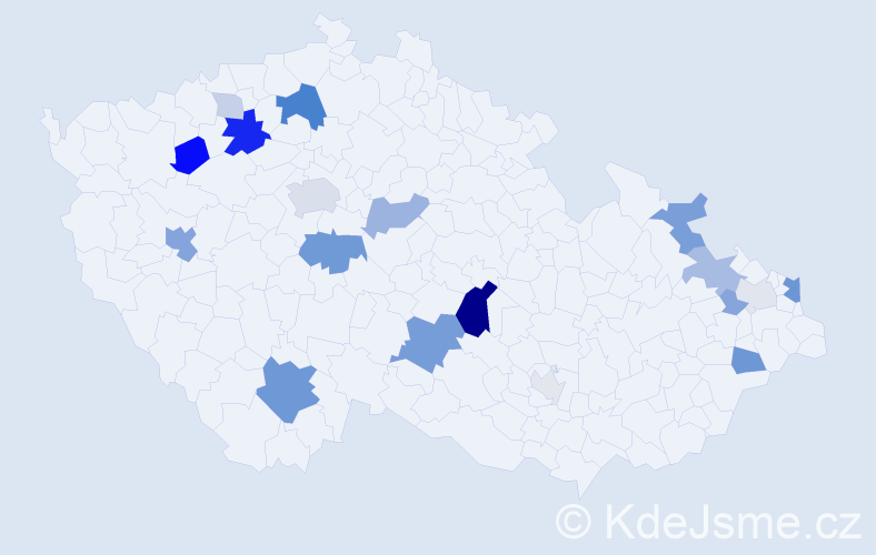 Příjmení: 'Kondrát', počet výskytů 58 v celé ČR