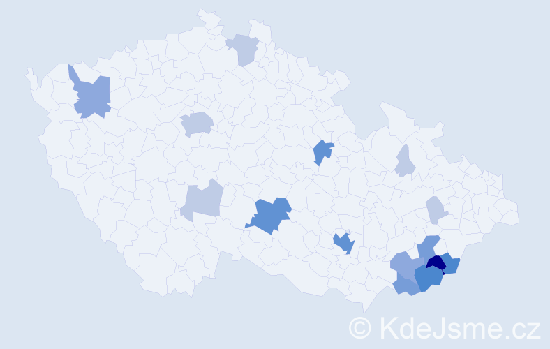 Příjmení: 'Bublák', počet výskytů 47 v celé ČR