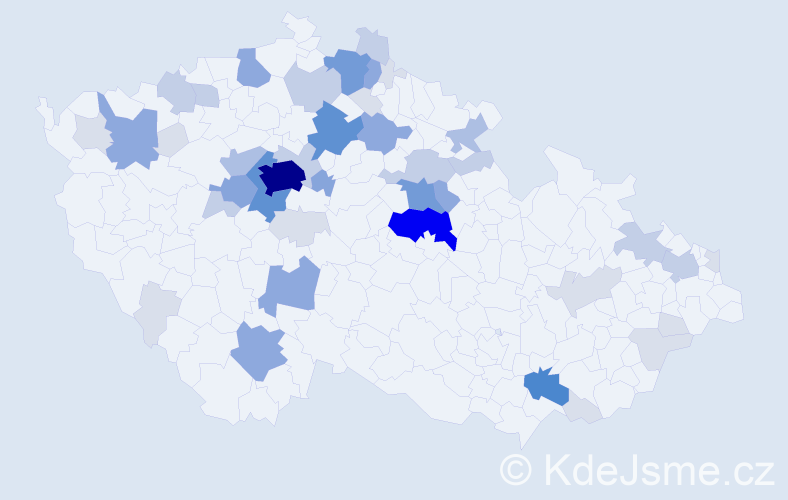 Příjmení: 'Čmelíková', počet výskytů 158 v celé ČR