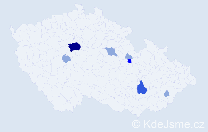 Příjmení: 'Poldaufová', počet výskytů 16 v celé ČR