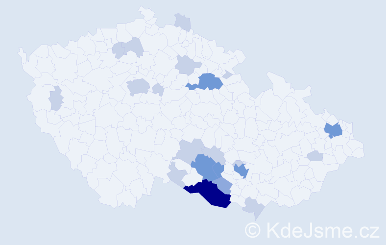 Příjmení: 'Šuler', počet výskytů 48 v celé ČR