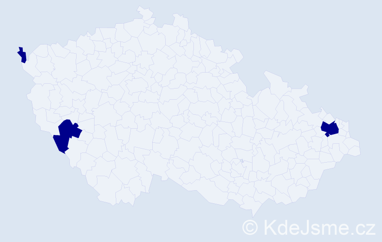 Příjmení: 'Kardas', počet výskytů 3 v celé ČR