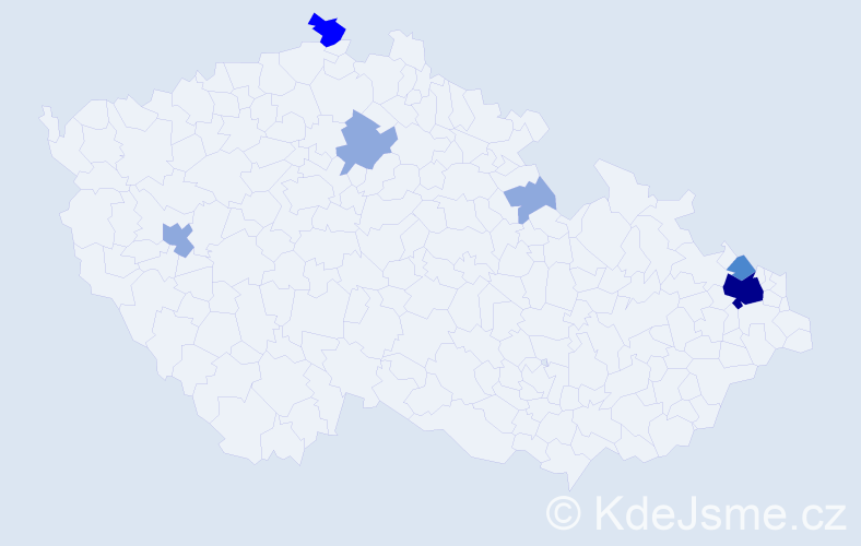 Příjmení: 'Chwalek', počet výskytů 16 v celé ČR
