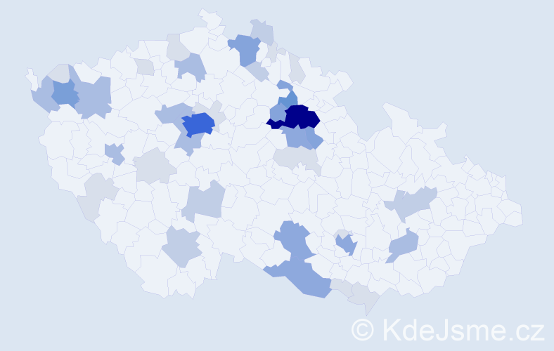Příjmení: 'Dunda', počet výskytů 126 v celé ČR