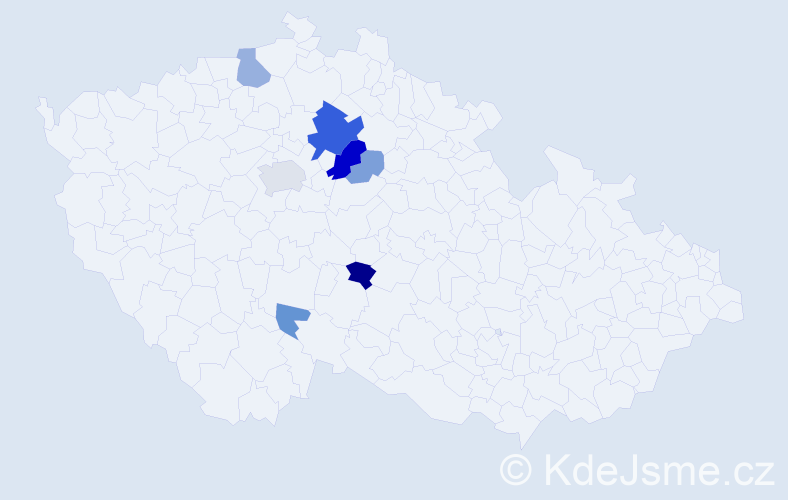 Příjmení: 'Skočdopol', počet výskytů 19 v celé ČR