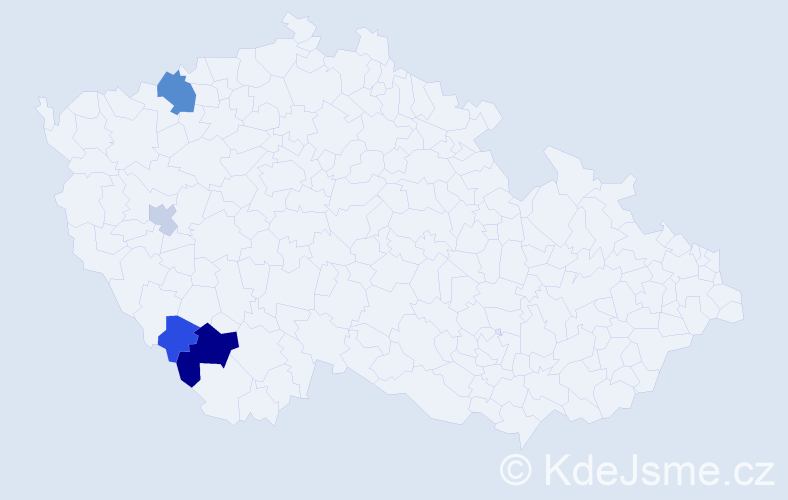 Příjmení: 'Igler', počet výskytů 8 v celé ČR