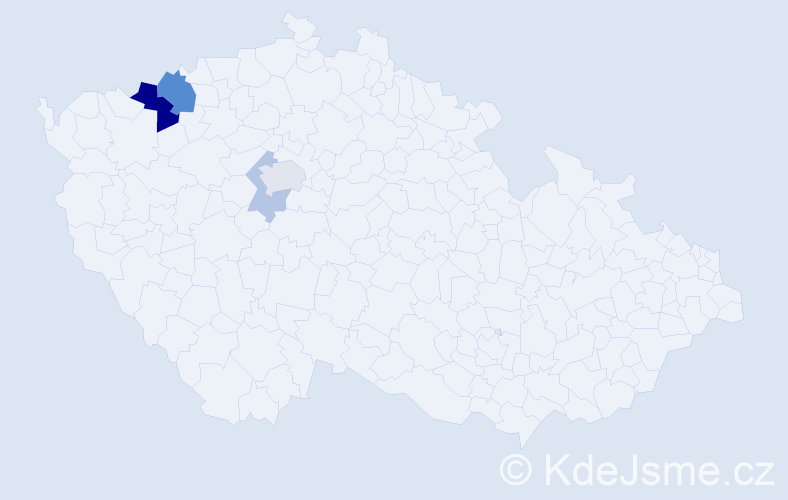 Příjmení: 'Pasev', počet výskytů 10 v celé ČR