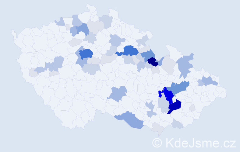 Příjmení: 'Barnet', počet výskytů 227 v celé ČR