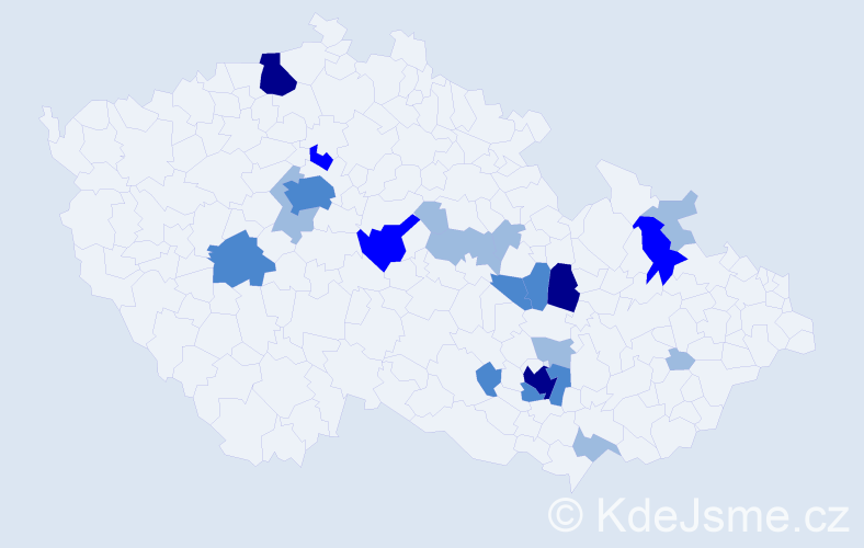 Příjmení: 'Hodáň', počet výskytů 41 v celé ČR