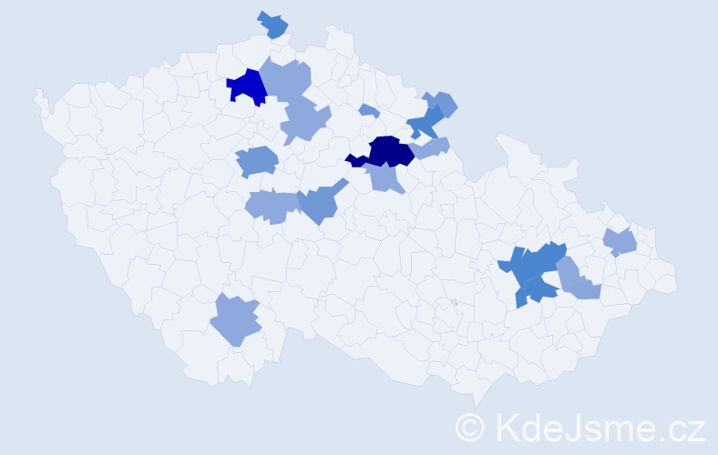 Příjmení: 'Ringel', počet výskytů 55 v celé ČR