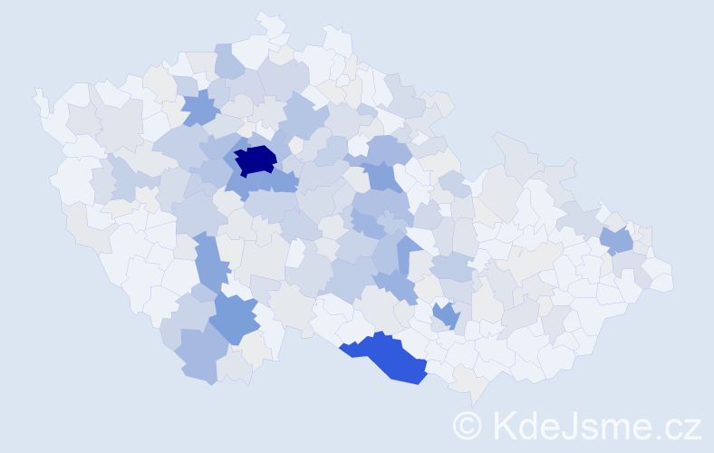 Příjmení: 'Fousek', počet výskytů 823 v celé ČR