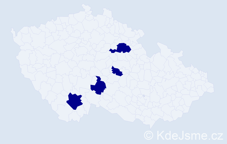 Příjmení: 'Vančuchová', počet výskytů 4 v celé ČR
