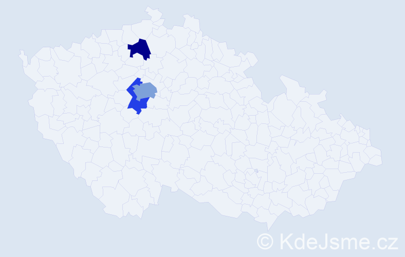 Příjmení: 'Kalin', počet výskytů 5 v celé ČR