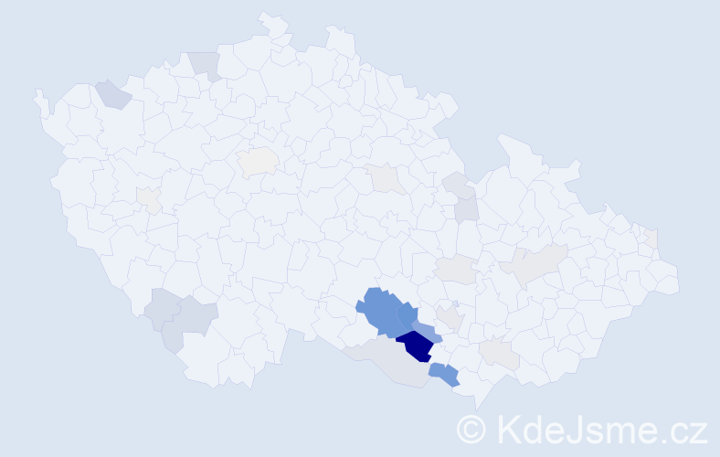Příjmení: 'Tručka', počet výskytů 89 v celé ČR