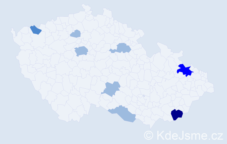 Příjmení: 'Roderová', počet výskytů 14 v celé ČR