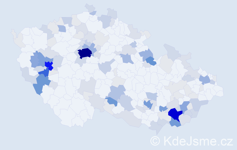 Příjmení: 'Křen', počet výskytů 467 v celé ČR