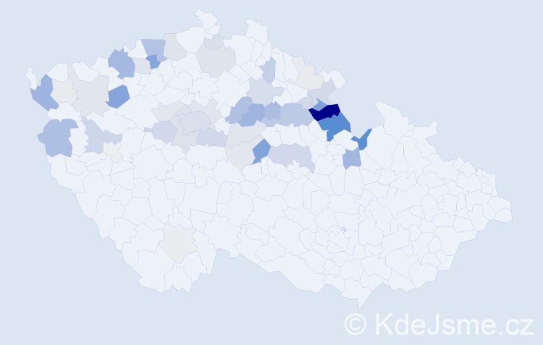 Příjmení: 'Bašek', počet výskytů 168 v celé ČR