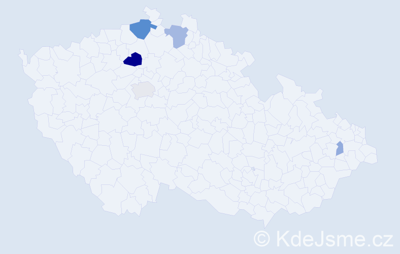 Příjmení: 'Laczová', počet výskytů 13 v celé ČR