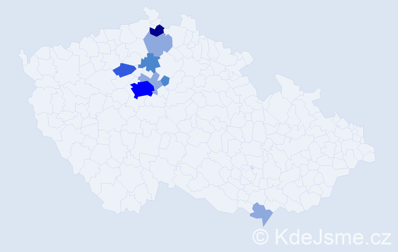 Příjmení: 'Brenn', počet výskytů 19 v celé ČR