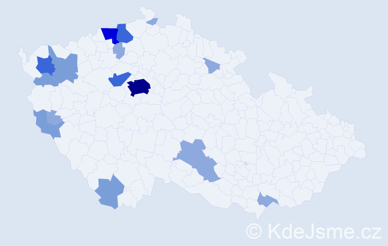 Příjmení: 'Mühlbauer', počet výskytů 40 v celé ČR