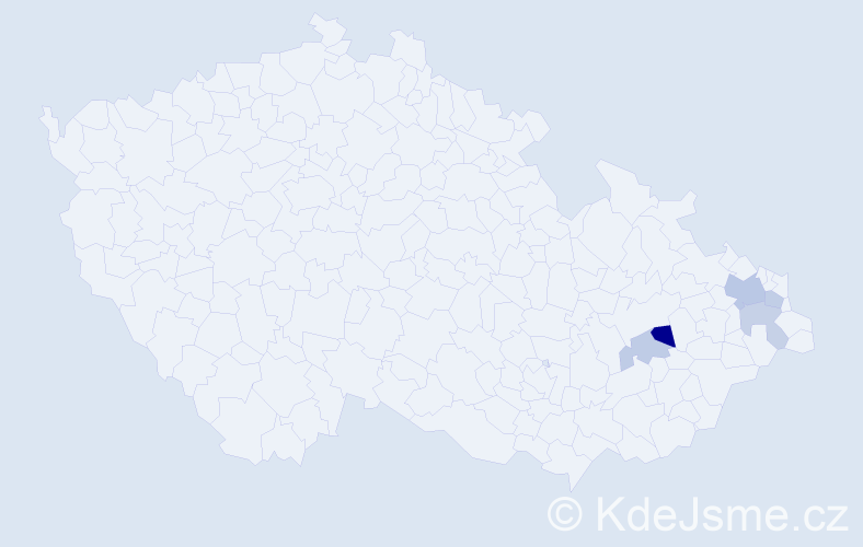 Příjmení: 'Kropka', počet výskytů 8 v celé ČR