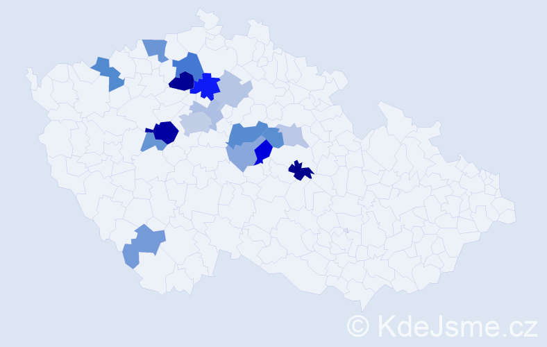 Příjmení: 'Vopeláková', počet výskytů 39 v celé ČR