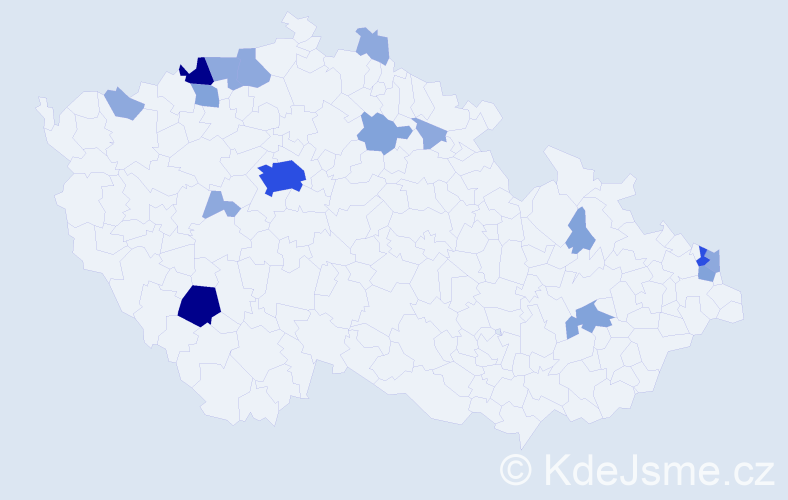 Příjmení: 'Demetr', počet výskytů 43 v celé ČR