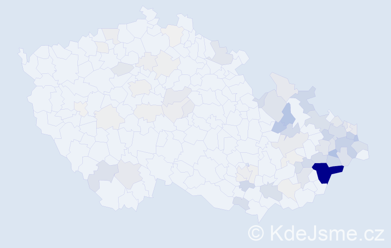 Příjmení: 'Kocurková', počet výskytů 333 v celé ČR