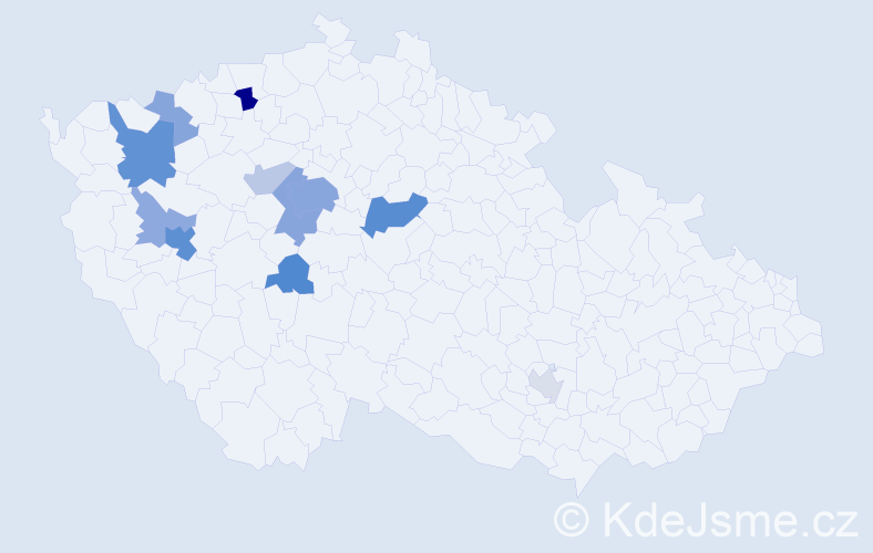 Příjmení: 'Chodounský', počet výskytů 34 v celé ČR