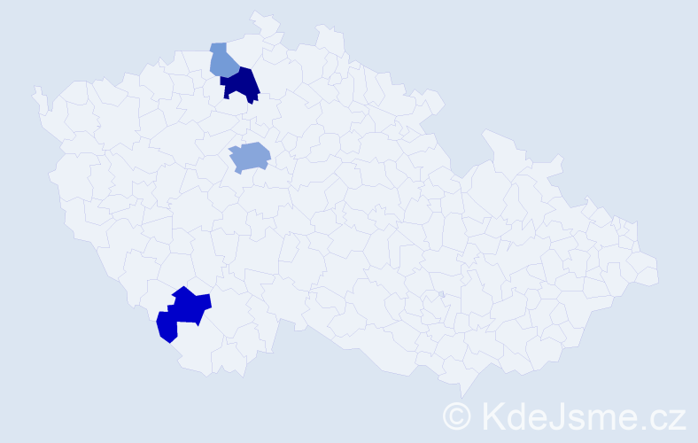 Příjmení: 'Lamblová', počet výskytů 9 v celé ČR