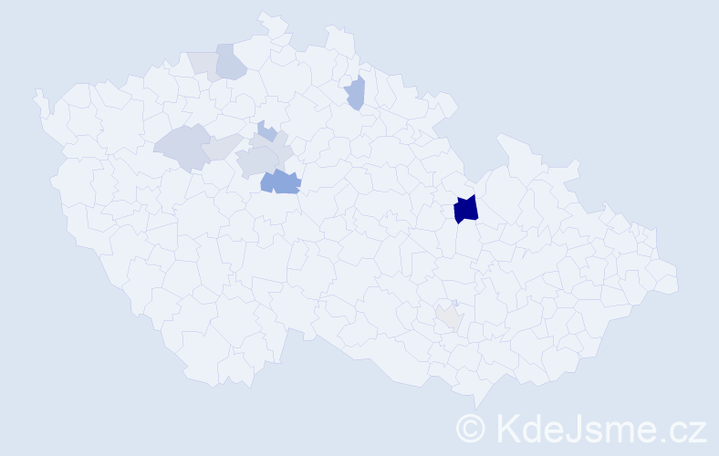 Příjmení: 'Merenych', počet výskytů 27 v celé ČR