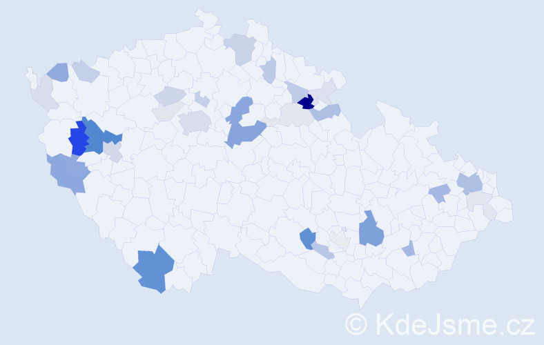 Příjmení: 'Adamovič', počet výskytů 92 v celé ČR