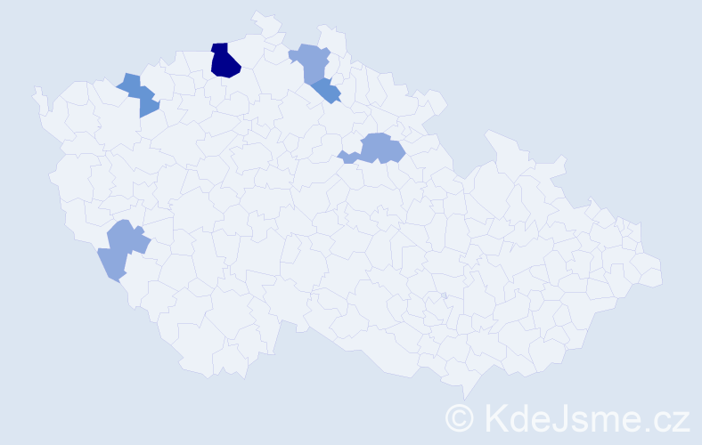 Příjmení: 'Kalferstová', počet výskytů 17 v celé ČR
