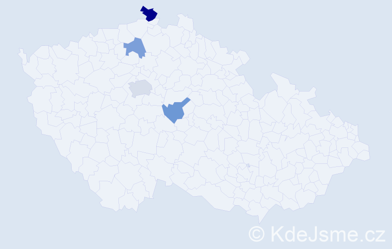 Příjmení: 'Gantuya', počet výskytů 6 v celé ČR