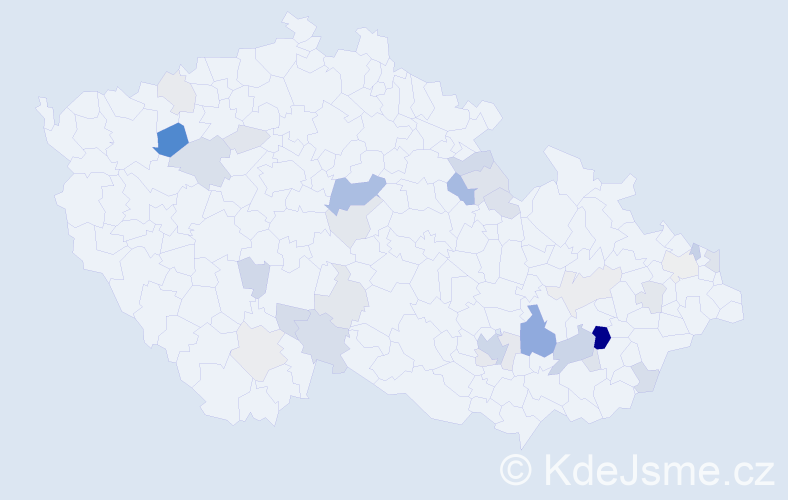 Příjmení: 'Pilová', počet výskytů 83 v celé ČR