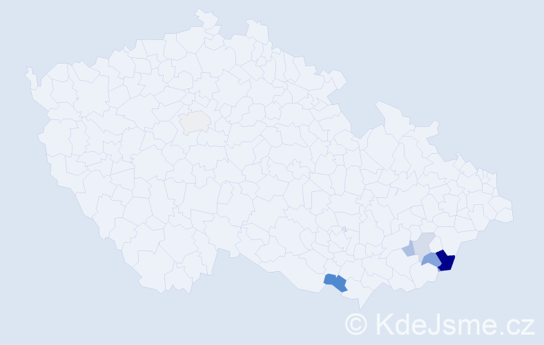 Příjmení: 'Barcůchová', počet výskytů 11 v celé ČR
