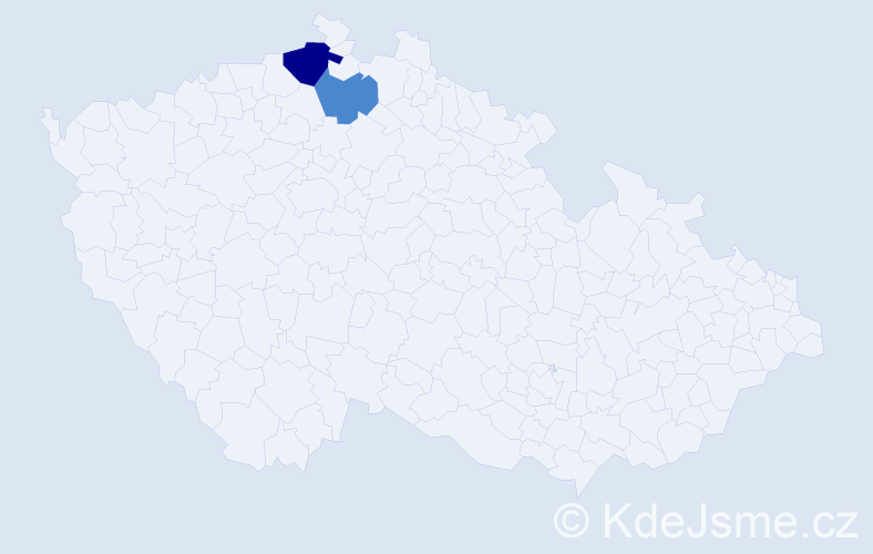 Příjmení: 'Csolláková', počet výskytů 4 v celé ČR