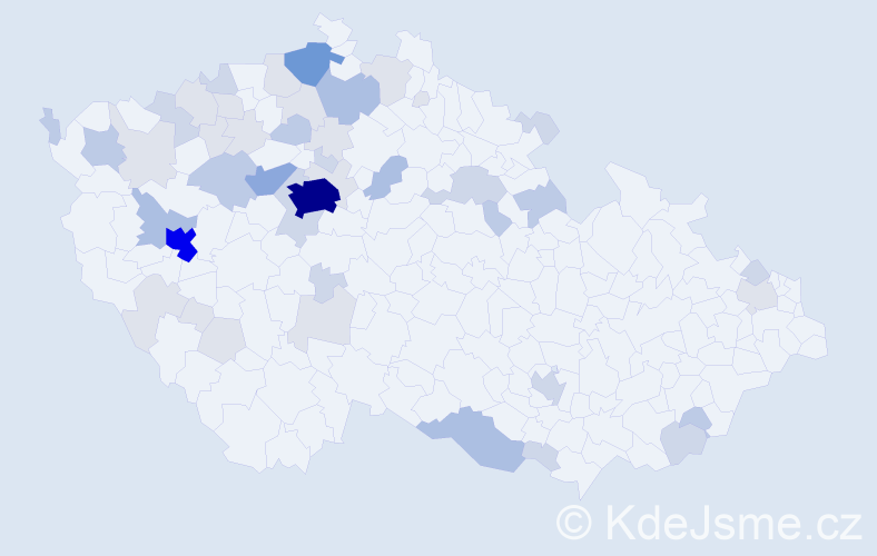 Příjmení: 'Rajchl', počet výskytů 144 v celé ČR