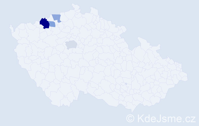Příjmení: 'Wiessnerová', počet výskytů 8 v celé ČR