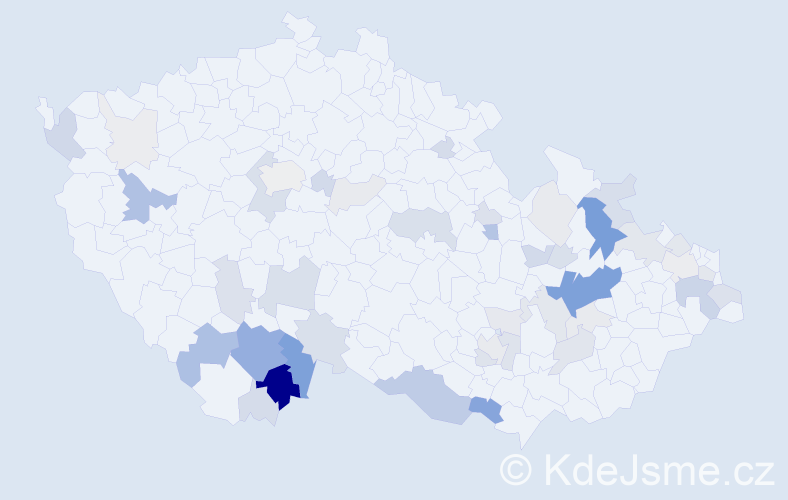 Příjmení: 'Tisoňová', počet výskytů 159 v celé ČR