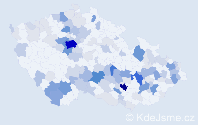 Příjmení: 'Roháček', počet výskytů 410 v celé ČR