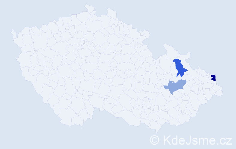 Příjmení: 'Dudrik', počet výskytů 5 v celé ČR