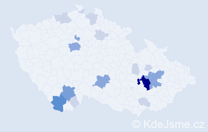 Příjmení: 'Roba', počet výskytů 46 v celé ČR