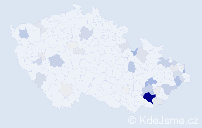 Příjmení: 'Grebeňová', počet výskytů 124 v celé ČR