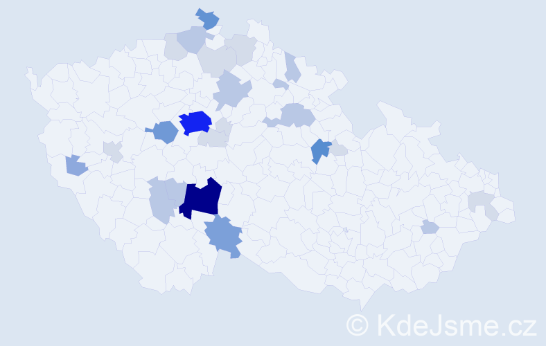 Příjmení: 'Tejnorová', počet výskytů 84 v celé ČR